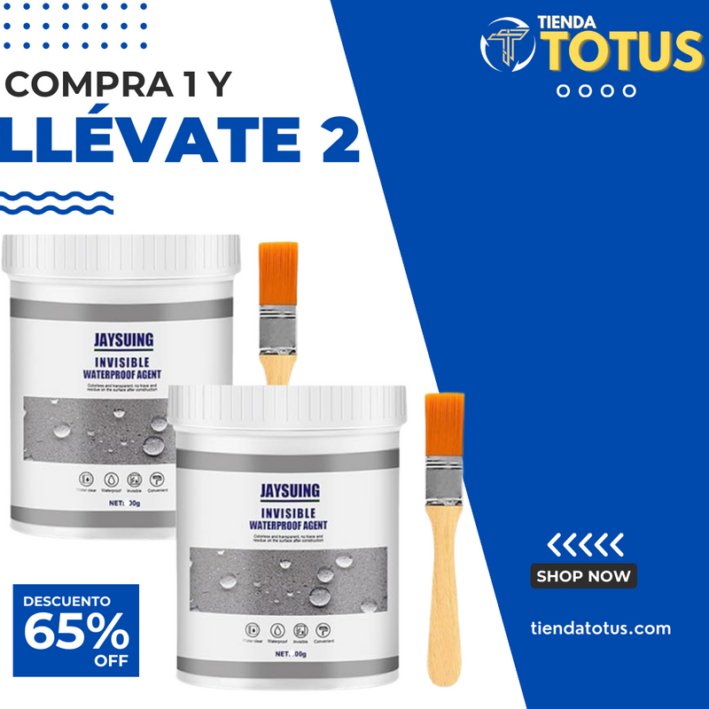 Sellador impermeabilizante invisible COMPRA 1 LLEVA 2 + 2 BROCHAS GRATIS (500ML CADA)